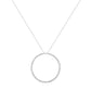 .925 Sterling Silver Prong Set Round-Cut Diamond Open Circle Hoop 18" Pendant Necklace  - Color: Silver | Pack Of: 1