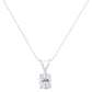 IGI certified 10 Karat White Gold 3/8 Carat Total Weight 4-Prong Set Oval-cut Diamond Solitaire 18" Pendant Necklace