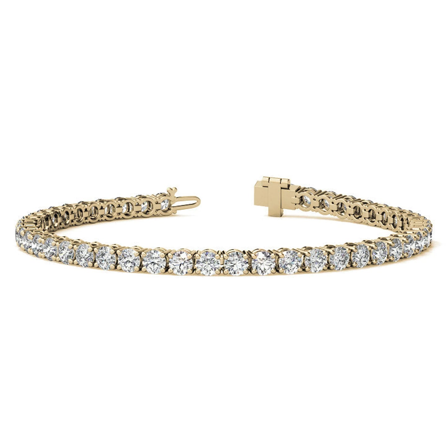 14K Gold 4.00 CTW Lab Diamond (G/VS) Tennis Bracelet | AGI Certified | 30-Day Guarantee