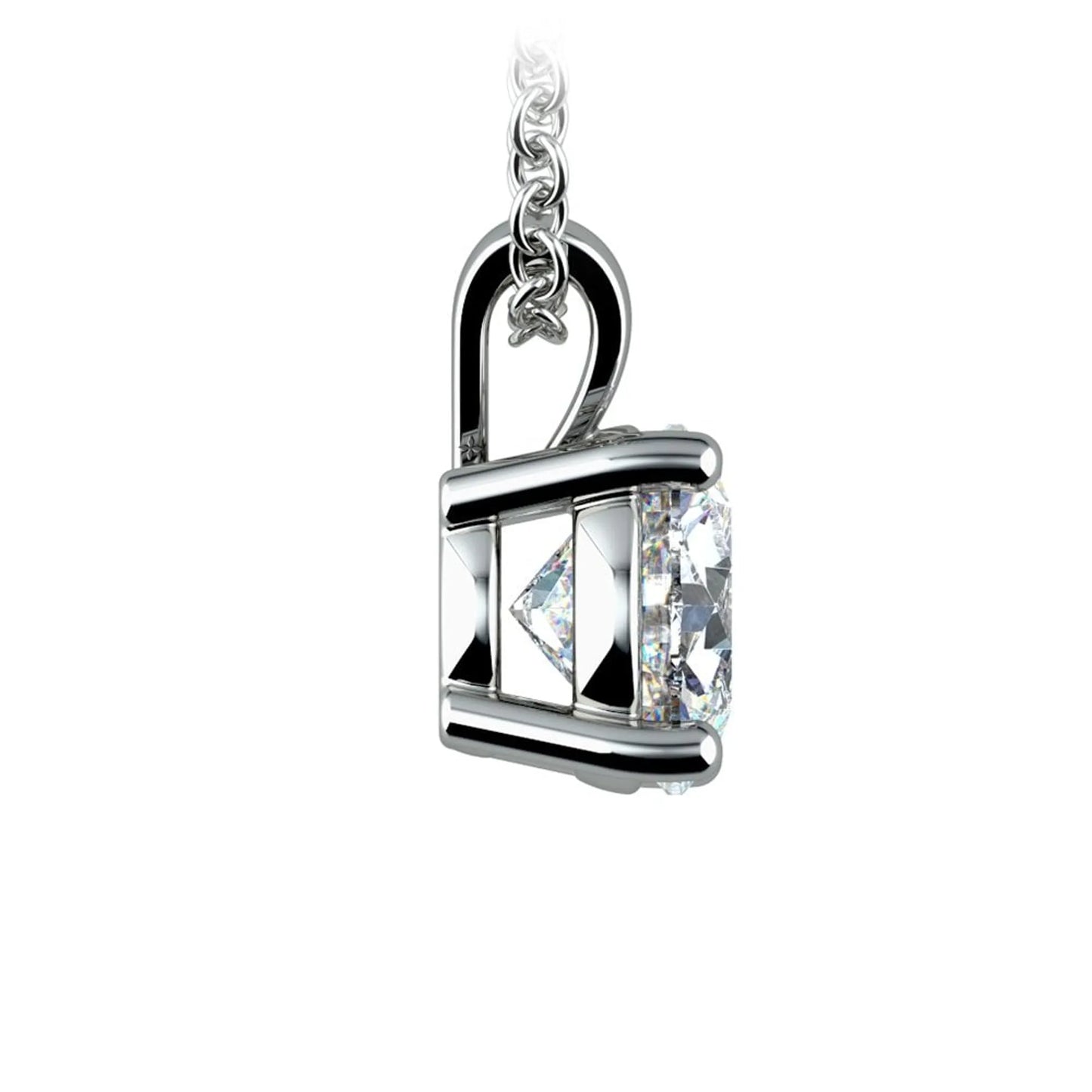 1.00 Ctw Prong Set Round Lab Grown Diamond Pendant In White /Yellow Gold G-VS