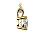 1.00 Ctw Prong Set Round Lab Grown Diamond Pendant In White /Yellow Gold G-VS