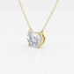 1.00 Ctw Oval Lab Grown Diamond Solitaire Pendant In White /Yellow