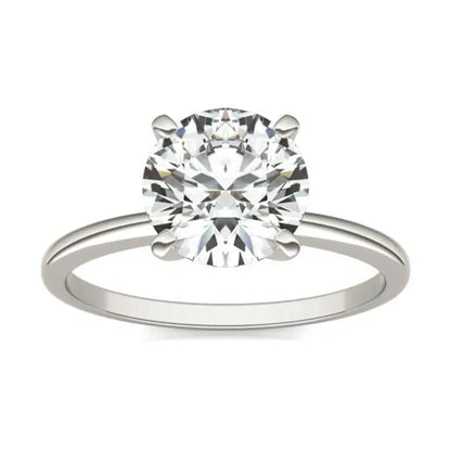2 CTW Round Lab Grown Diamond Solitaire Engagement Ring 14K White Gold (G-VS)