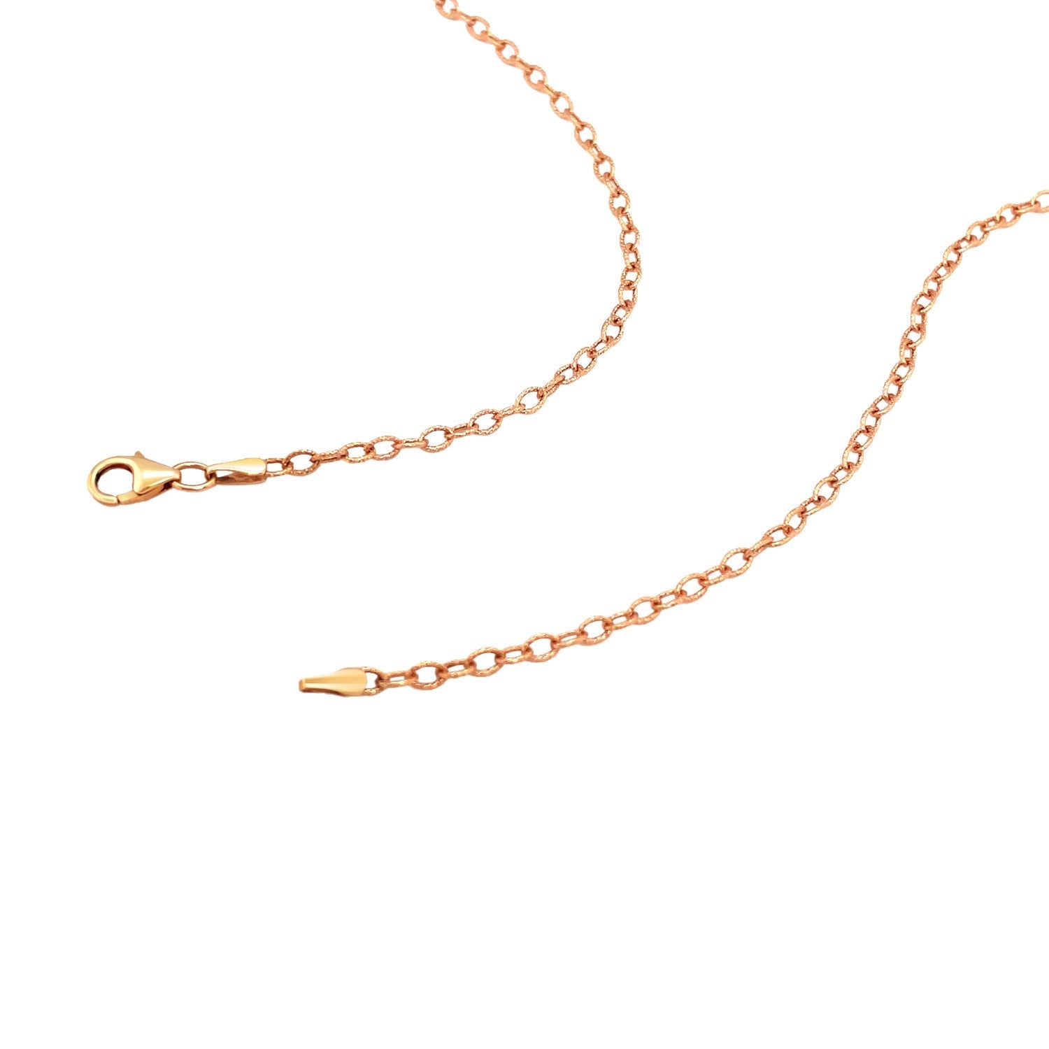 2.5Mm 14K Rose Gold Pendant Chain With Textured Links
