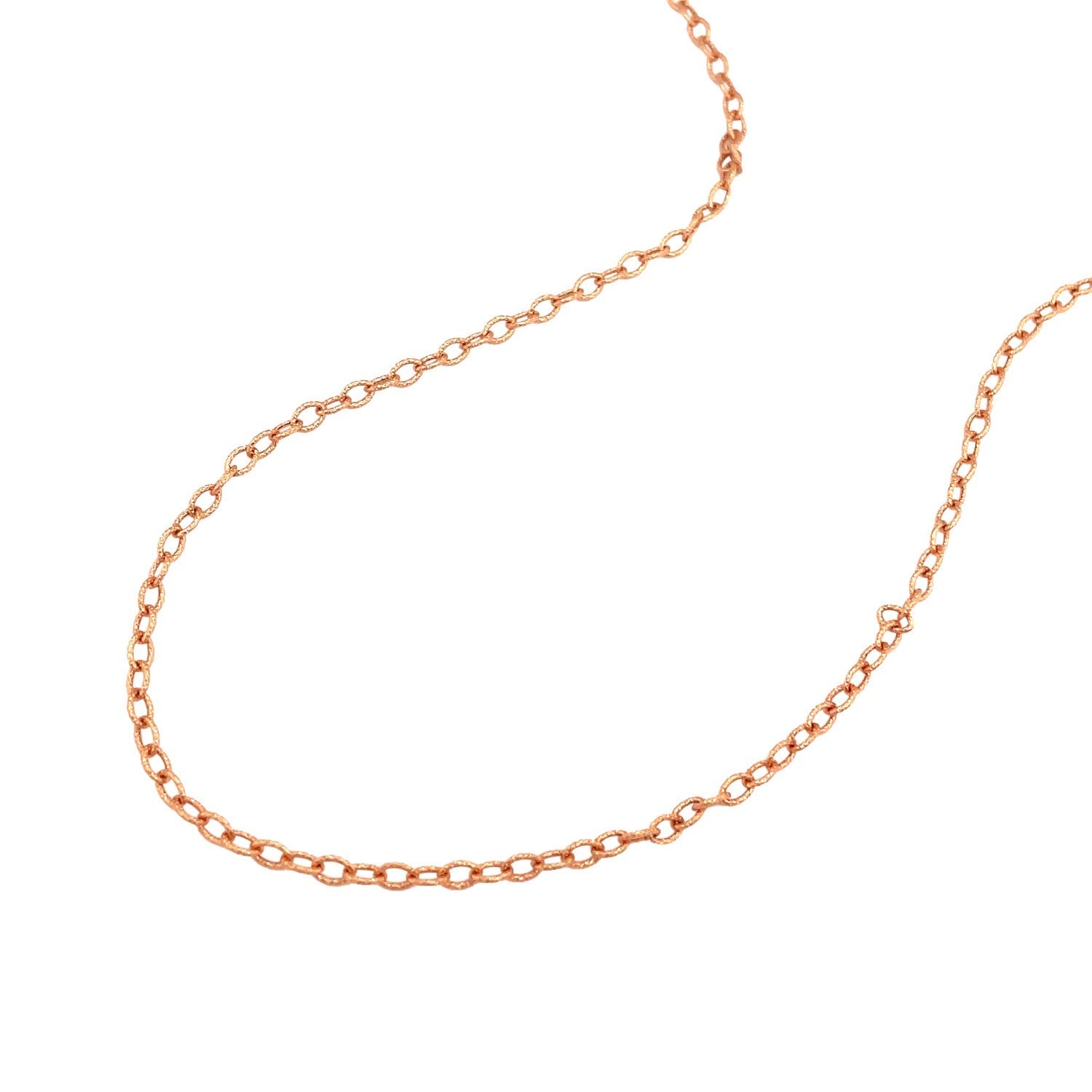 2.5Mm 14K Rose Gold Pendant Chain With Textured Links