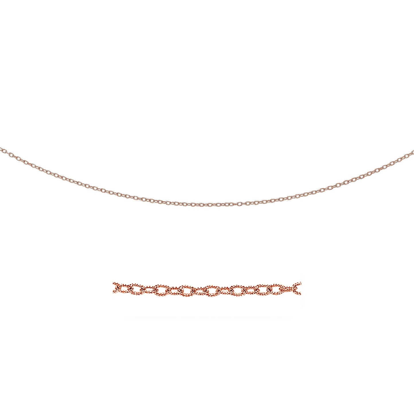 2.5Mm 14K Rose Gold Pendant Chain With Textured Links