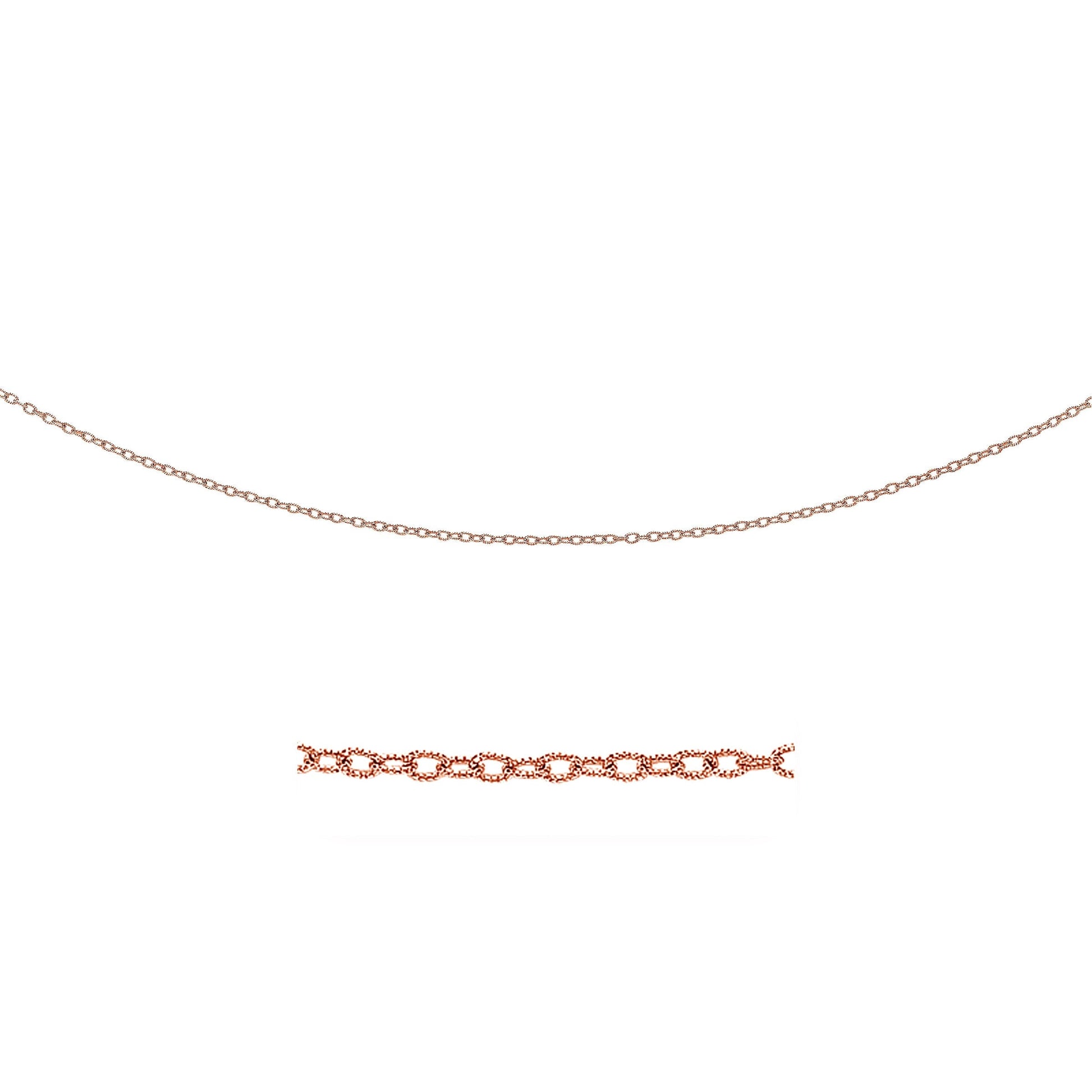 2.5Mm 14K Rose Gold Pendant Chain With Textured Links
