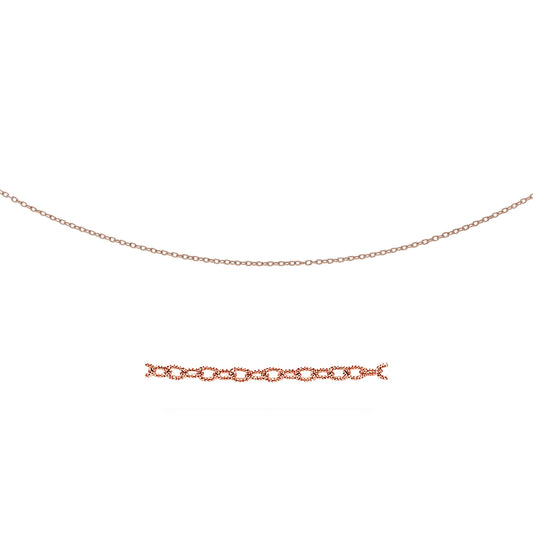 2.5Mm 14K Rose Gold Pendant Chain With Textured Links