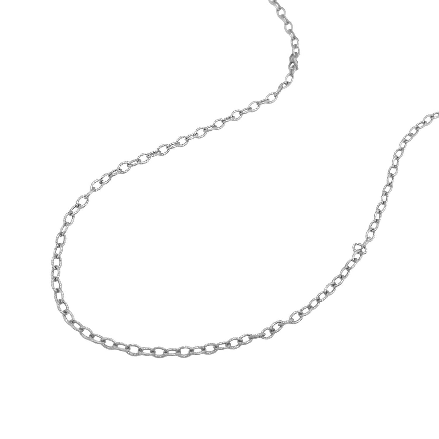 2.5Mm 14K White Gold Pendant Chain With Textured Links