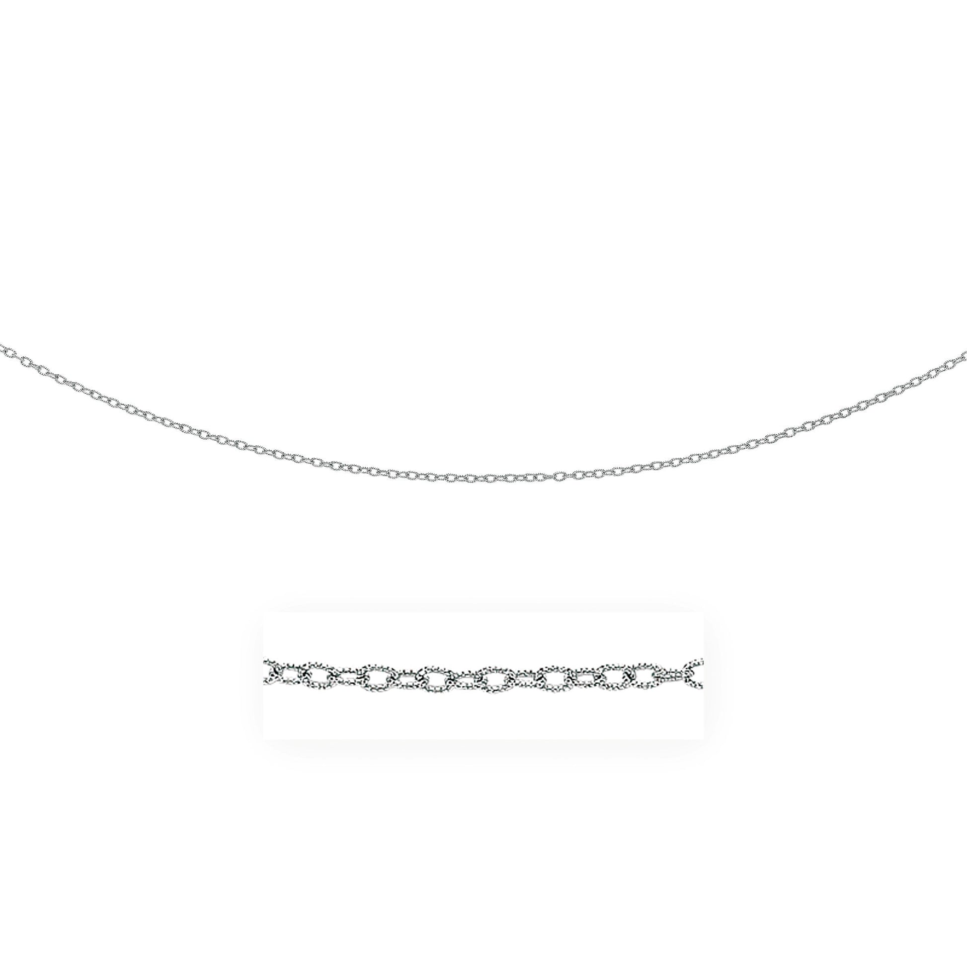 2.5Mm 14K White Gold Pendant Chain With Textured Links