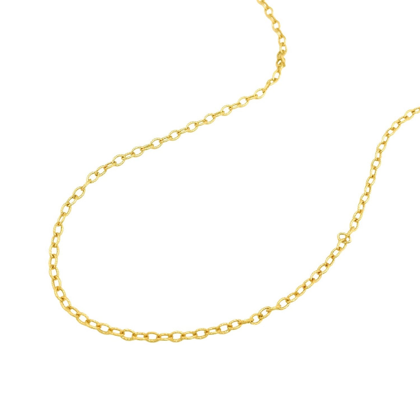 2.5Mm 14K Yellow Gold Pendant Chain With Textured Links