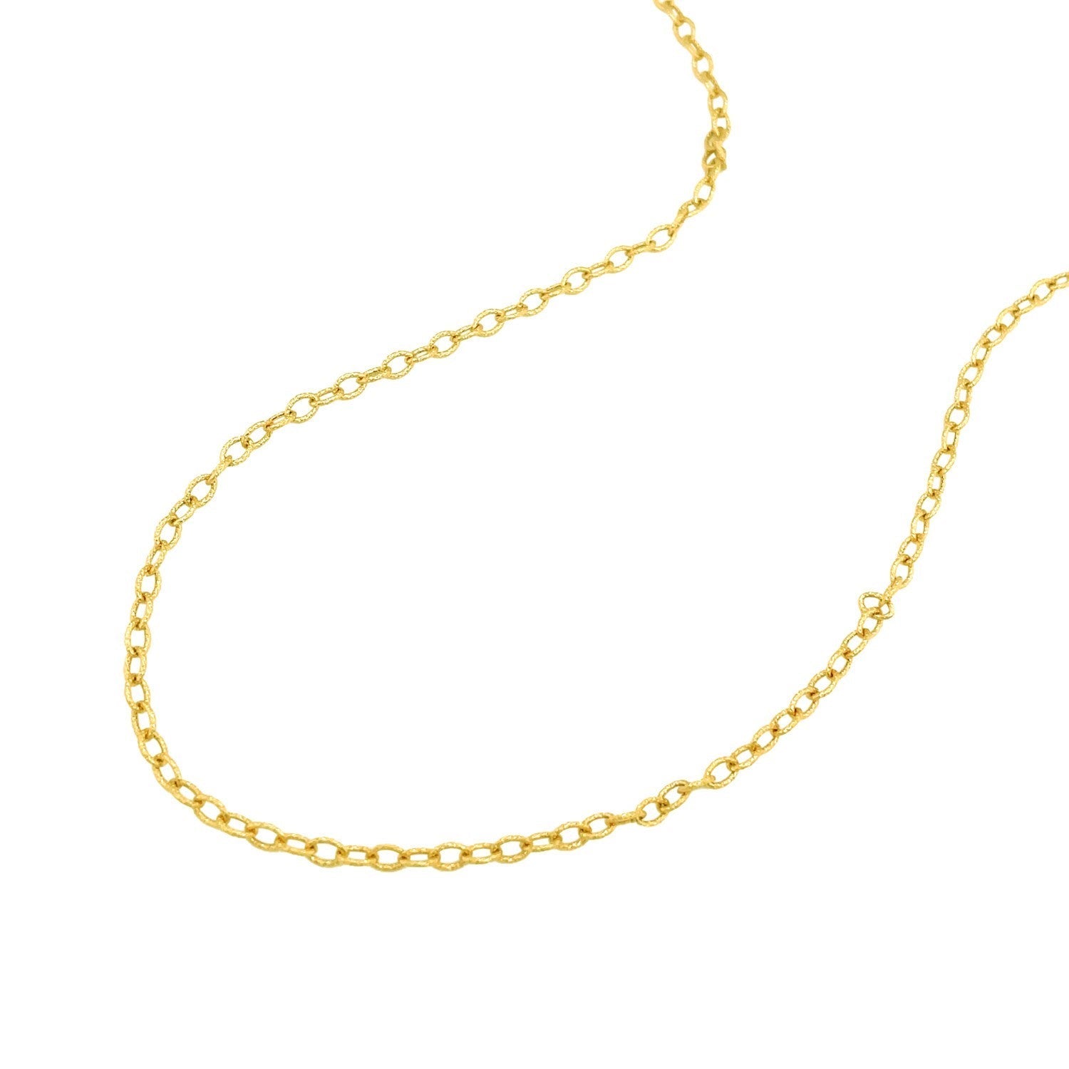 2.5Mm 14K Yellow Gold Pendant Chain With Textured Links