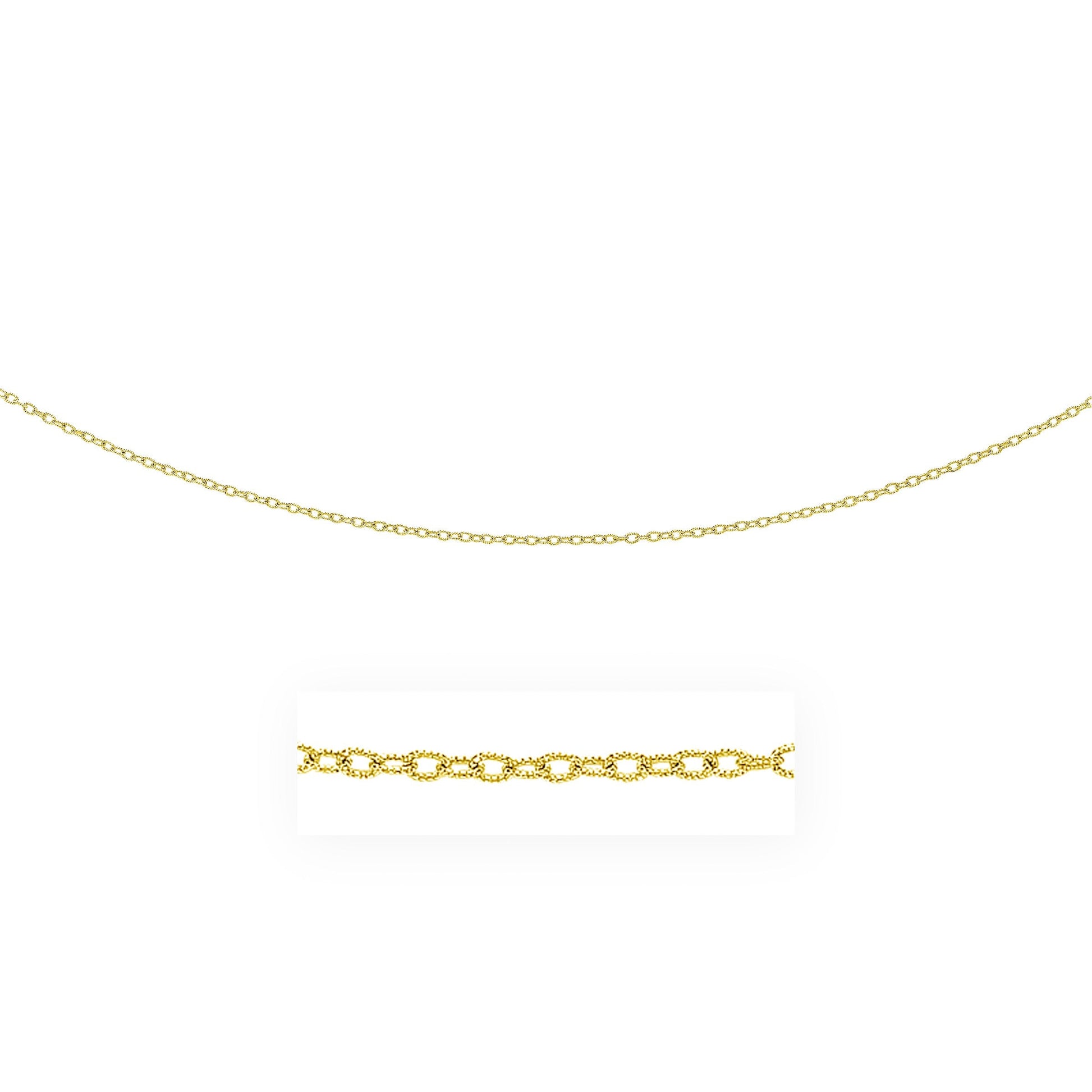 2.5Mm 14K Yellow Gold Pendant Chain With Textured Links