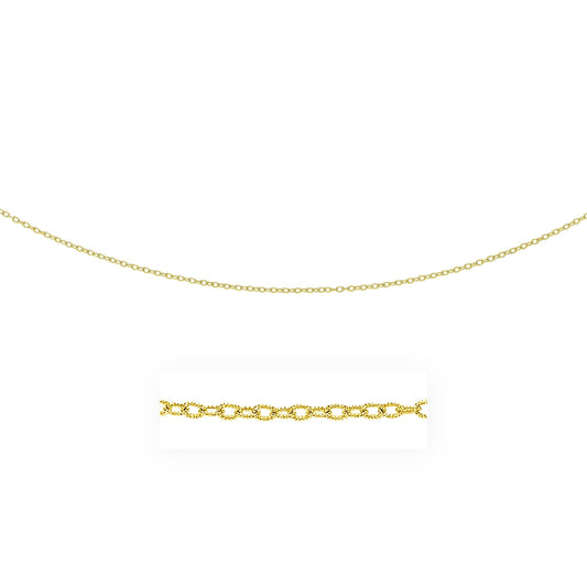 2.5Mm 14K Yellow Gold Pendant Chain With Textured Links