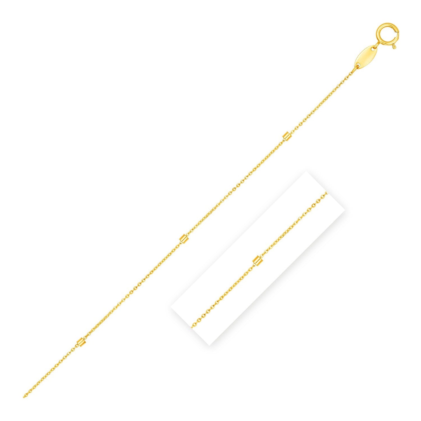 Bead Links Pendant Chain In 14K Yellow Gold (1.5Mm)