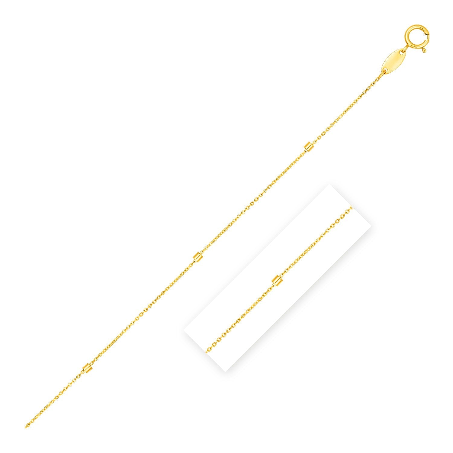 Bead Links Pendant Chain In 14K Yellow Gold (1.5Mm)