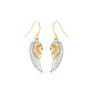 Two-Tone Wing Drop Earrings in 10K Gold