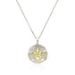 Designer Sterling Silver and 14k Yellow Gold Sand Dollar Pendant