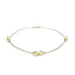 14k Yellow Gold and Sterling Silver Triple Ring Stationed Anklet