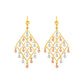 Textured Chandelier Earrings with Ball Drops in 14k Tri Color Gold