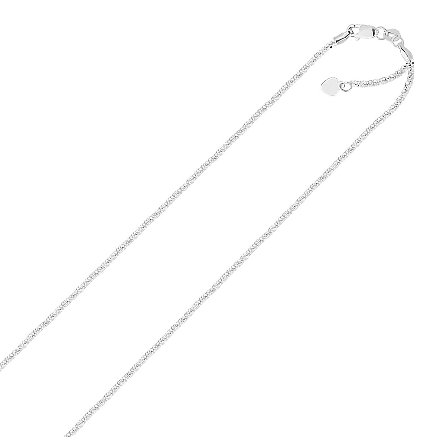 10k White Gold Adjustable Sparkle Chain (1.20 mm)