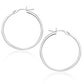 10k White Gold Polished Hoop Earrings (1.5x25 mm)