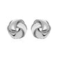 Textured and Polished Love Knot Earrings in Sterling Silver(13mm)