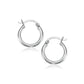 10k White Gold Polished Hoop Earrings (2x15 mm)