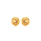 10k Yellow Gold Love Knot with Ridge Texture Earrings