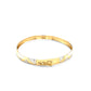 10k Two-Tone Gold Textured Zigzag Style Bangle (6.00 mm)