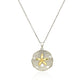 Designer Sterling Silver And 14K Yellow Gold Sand Dollar Pendant