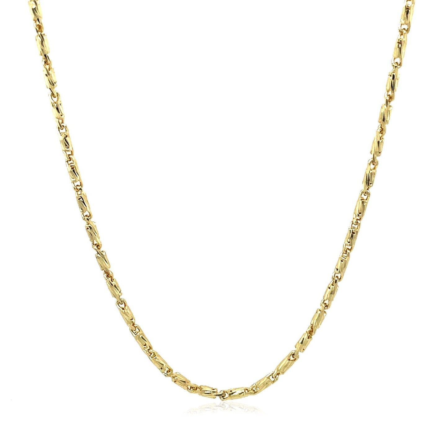 Diamond Cut Fancy Links Pendant Chain In 14K Yellow Gold (1.5Mm)