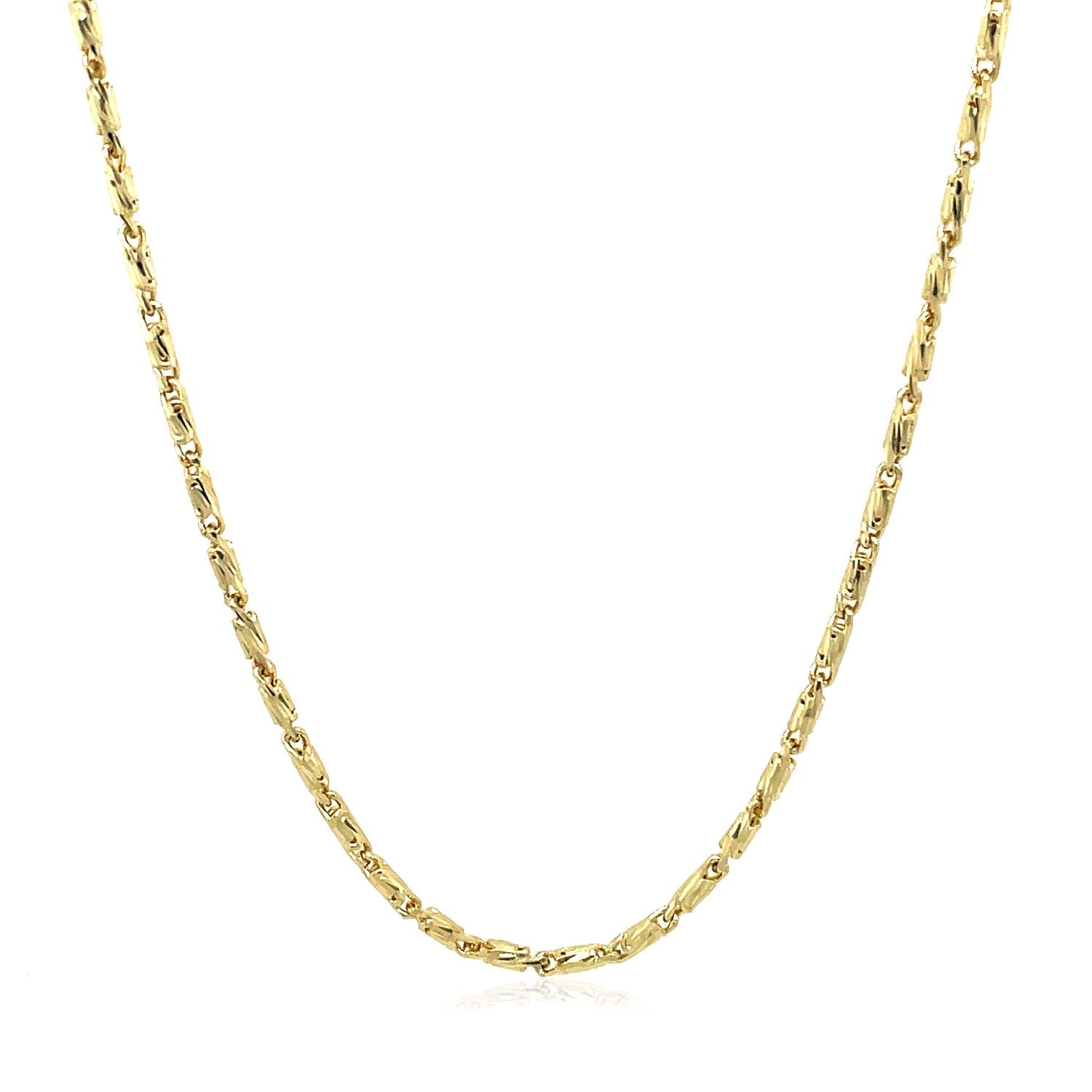 Diamond Cut Fancy Links Pendant Chain In 14K Yellow Gold (1.5Mm)