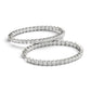 Oval Shape Two Sided Diamond Hoop Earrings In 14K White Gold (2 Cttw)