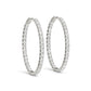 Oval Shape Two Sided Diamond Hoop Earrings In 14K White Gold (2 Cttw)