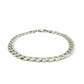Rhodium Plated 7.2Mm Sterling Silver Curb Style Bracelet