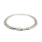 Rhodium Plated 7.2Mm Sterling Silver Curb Style Bracelet