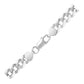 Rhodium Plated 8.4Mm Sterling Silver Curb Style Bracelet
