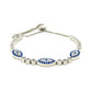 Sterling Silver Adjustable Enameled Evil Eye Bracelet With Cubic Zirconias