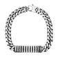Sterling Silver Gunmetal Finish Cuban Link Id Style Bracelet