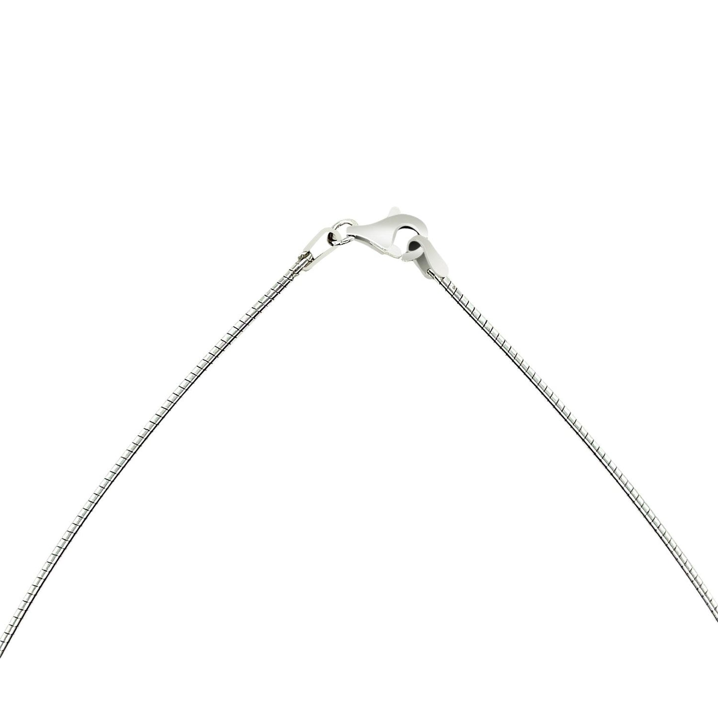 Sterling Silver Round Omega Style Chain Necklace With Rhodium Plating (1.25Mm)