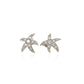 Sterling Silver Starfish Earrings With Cubic Zirconias