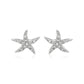 Sterling Silver Starfish Earrings With Cubic Zirconias