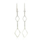 Sterling Silver Textured Interlocking Diamond Motif Dangle Earrings