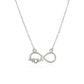 Sterling Silver Two Toned Mom Necklace With Cubic Zirconias