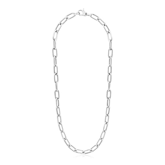 Sterling Silver Wide Paperclip Chain Necklace