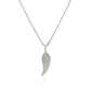 Sterling Silver With Large Textured Angel Wing Pendant
