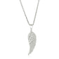 Sterling Silver With Large Textured Angel Wing Pendant