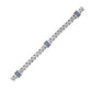 Sterling Silver Woven Bracelet With Blue Sapphire Stations