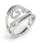 Swirl Design Diamond Ring In 14K White Gold (1/2 Cttw)